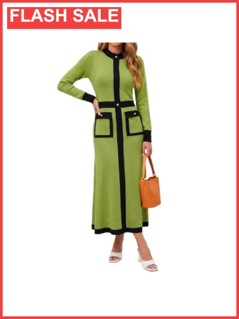 Ribbed Knit Long Sleeve Midi Dress Button Down Front Slit Loose Fit Casual